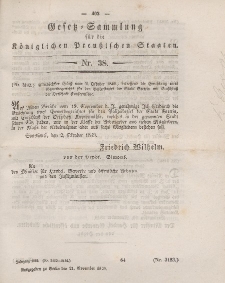 Gesetz-Sammlung für die Königlichen Preussischen Staaten, 21. November 1849, nr. 38.