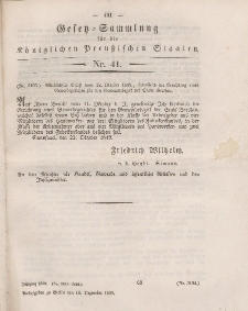 Gesetz-Sammlung für die Königlichen Preussischen Staaten, 10. Dezember 1849, nr. 41.