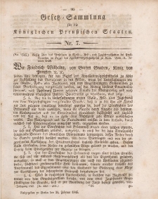 Gesetz-Sammlung für die Königlichen Preussischen Staaten, 28. Februar 1845, nr. 7.