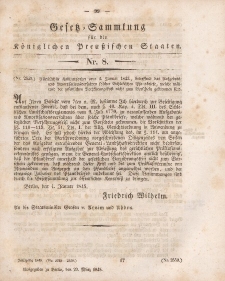 Gesetz-Sammlung für die Königlichen Preussischen Staaten, 29. März 1845, nr. 8.