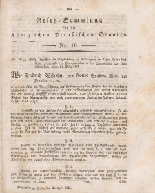 Gesetz-Sammlung für die Königlichen Preussischen Staaten, 23. April 1845, nr. 10.