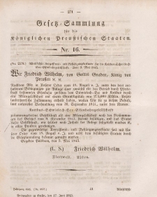 Gesetz-Sammlung für die Königlichen Preussischen Staaten, 17. Juni 1845, nr. 16.