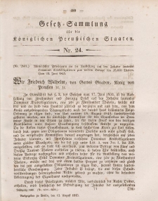 Gesetz-Sammlung für die Königlichen Preussischen Staaten, 12. August 1845, nr. 24.