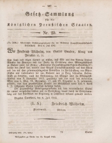 Gesetz-Sammlung für die Königlichen Preussischen Staaten, 15. August 1845, nr. 25.