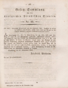 Gesetz-Sammlung für die Königlichen Preussischen Staaten, 10. November 1845, nr. 35.