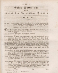 Gesetz-Sammlung für die Königlichen Preussischen Staaten, 1. Dezember 1845, nr. 37.