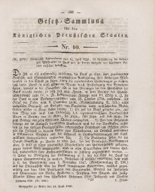 Gesetz-Sammlung für die Königlichen Preussischen Staaten, 18. April 1846, nr. 10.