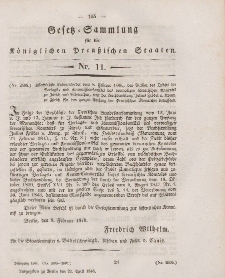 Gesetz-Sammlung für die Königlichen Preussischen Staaten, 23. April 1846, nr. 11.