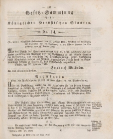 Gesetz-Sammlung für die Königlichen Preussischen Staaten, 18. Juni 1846, nr. 14.
