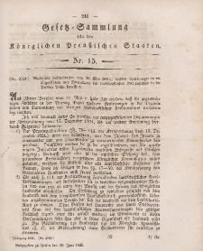 Gesetz-Sammlung für die Königlichen Preussischen Staaten, 20. Juni 1846, nr. 15.