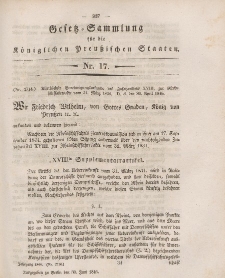 Gesetz-Sammlung für die Königlichen Preussischen Staaten, 30. Juni 1846, nr. 17.