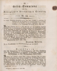 Gesetz-Sammlung für die Königlichen Preussischen Staaten, 17. Juli 1846, nr. 19.