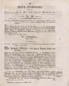 Gesetz-Sammlung für die Königlichen Preussischen Staaten, 15. August 1846, nr. 26.