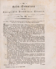 Gesetz-Sammlung für die Königlichen Preussischen Staaten, 31. August 1846, nr. 29.