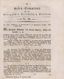 Gesetz-Sammlung für die Königlichen Preussischen Staaten, 28. September 1846, nr. 32.