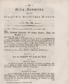 Gesetz-Sammlung für die Königlichen Preussischen Staaten, 5. November 1846, nr. 34.