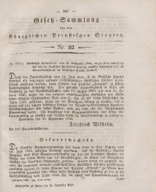 Gesetz-Sammlung für die Königlichen Preussischen Staaten, 16. Dezember 1846, nr. 42.