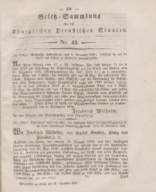 Gesetz-Sammlung für die Königlichen Preussischen Staaten, 26. Dezember 1846, nr. 43.