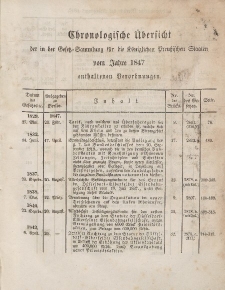 Gesetz-Sammlung für die Königlichen Preussischen Staaten (Chronologische Uebersicht), 1847