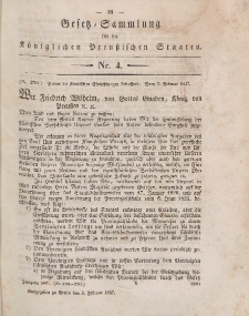 Gesetz-Sammlung für die Königlichen Preussischen Staaten, 3. Februar 1847, nr. 4.