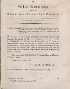 Gesetz-Sammlung für die Königlichen Preussischen Staaten, 10. Februar 1847, nr. 6.