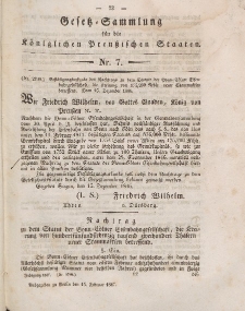 Gesetz-Sammlung für die Königlichen Preussischen Staaten, 15. Februar 1847, nr. 7.