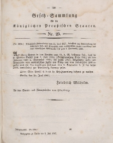 Gesetz-Sammlung für die Königlichen Preussischen Staaten, 5. Juli 1847, nr. 25.