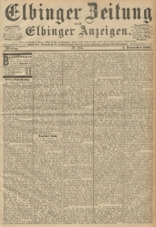 Elbinger Zeitung und Elbinger Anzeigen, Nr. 206 Dienstag 04. September 1894
