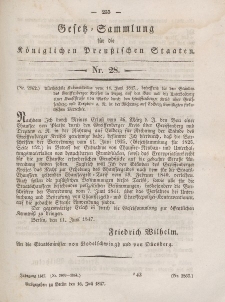 Gesetz-Sammlung für die Königlichen Preussischen Staaten, 16. Juli 1847, nr. 28.