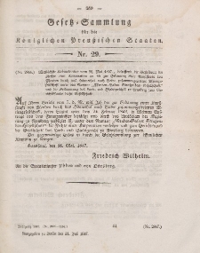 Gesetz-Sammlung für die Königlichen Preussischen Staaten, 31. Juli 1847, nr. 29.