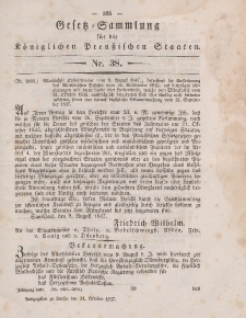 Gesetz-Sammlung für die Königlichen Preussischen Staaten, 31. Oktober 1847, nr. 38.