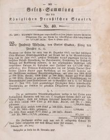 Gesetz-Sammlung für die Königlichen Preussischen Staaten, 20. November 1847, nr. 40.