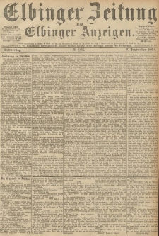 Elbinger Zeitung und Elbinger Anzeigen, Nr. 208 Donnerstag 06. September 1894
