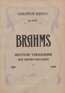 Deutsche Volkslieder für eine Singstimme mit Klavierbegleitung, Bd.1.