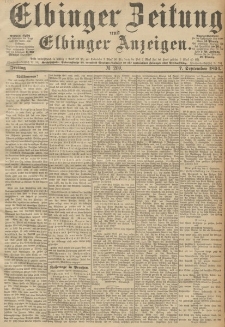 Elbinger Zeitung und Elbinger Anzeigen, Nr. 209 Freitag 07. September 1894