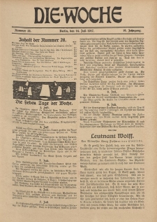 Die Woche : Moderne illustrierte Zeitschrift, 19. Jahrgang, 14. Juli 1917, Nr 28