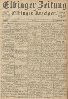 Elbinger Zeitung und Elbinger Anzeigen, Nr. 213 Dienstag 11. September 1894