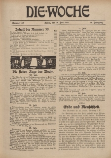 Die Woche : Moderne illustrierte Zeitschrift, 19. Jahrgang, 28. Juli 1917, Nr 30