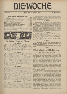 Die Woche : Moderne illustrierte Zeitschrift, 19. Jahrgang, 27. Oktober 1917, Nr 43