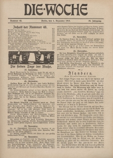 Die Woche : Moderne illustrierte Zeitschrift, 19. Jahrgang, 1. Dezember 1917, Nr 48
