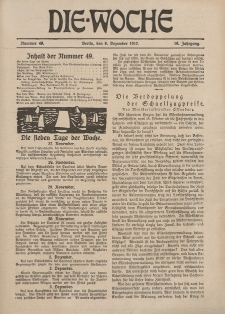 Die Woche : Moderne illustrierte Zeitschrift, 19. Jahrgang, 8. Dezember 1917, Nr 49