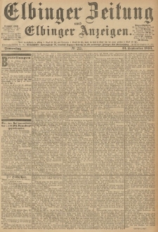Elbinger Zeitung und Elbinger Anzeigen, Nr. 215 Donnerstag 13. September 1894