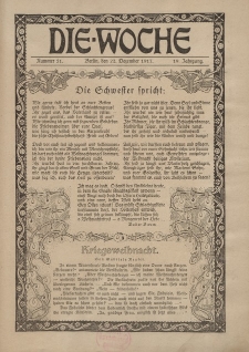Die Woche : Moderne illustrierte Zeitschrift, 19. Jahrgang, 22. Dezember 1917, Nr 51