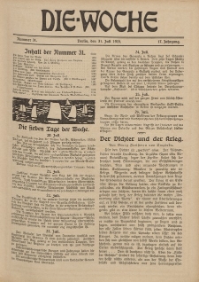 Die Woche : Moderne illustrierte Zeitschrift, 17. Jahrgang, 31. Juli 1915, Nr 31