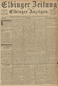 Elbinger Zeitung und Elbinger Anzeigen, Nr. 216 Sonnabend 14. September 1894