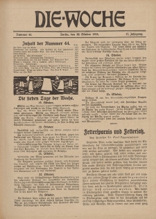 Die Woche : Moderne illustrierte Zeitschrift, 17. Jahrgang, 30. Oktober 1915, Nr 44