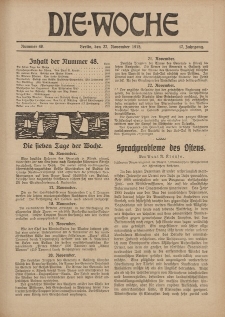 Die Woche : Moderne illustrierte Zeitschrift, 17. Jahrgang, 27. November 1915, Nr 48