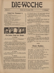 Die Woche : Moderne illustrierte Zeitschrift, 17. Jahrgang, 23. Januar 1915, Nr 4