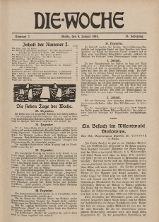 Die Woche : Moderne illustrierte Zeitschrift, 18. Jahrgang, 8. Januar 1916, Nr 2