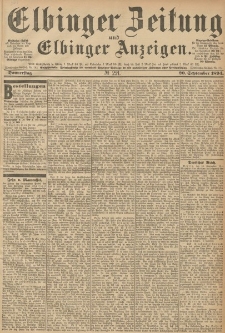 Elbinger Zeitung und Elbinger Anzeigen, Nr. 221 Donnerstag 20. September 1894